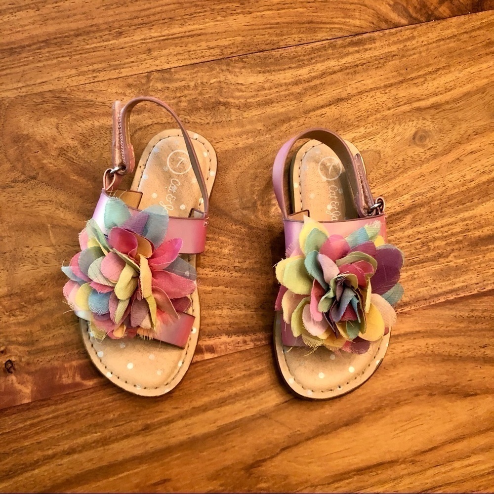 Cat & Jack Rainbow Flower Sandals
